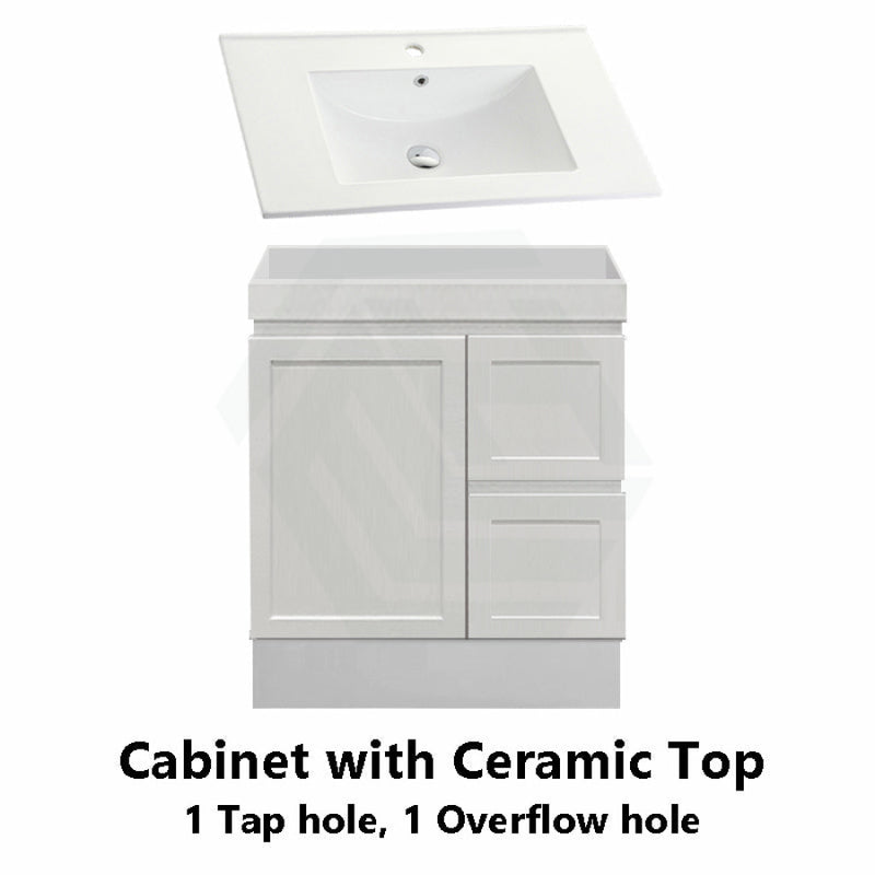 600-1500Mm Miami Wall Hung Bathroom Floating Vanity With Left / Right Drawers Matt White Shaker