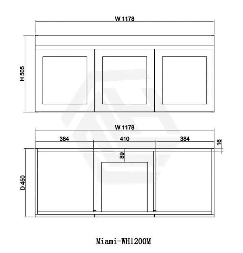 600-1500Mm Miami Wall Hung Bathroom Floating Vanity With Left / Right Drawers Matt White Shaker