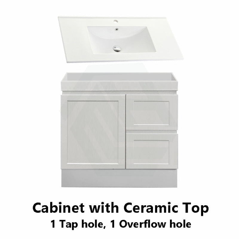 600-1500Mm Miami Wall Hung Bathroom Floating Vanity With Left / Right Drawers Matt White Shaker