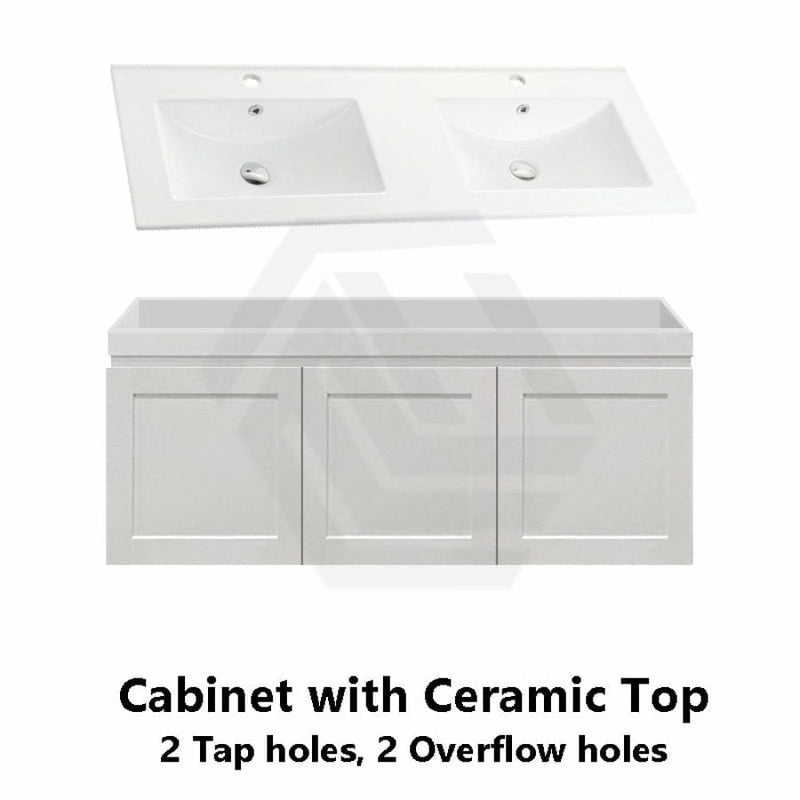 600-1500Mm Miami Wall Hung Bathroom Floating Vanity With Left / Right Drawers Matt White Shaker