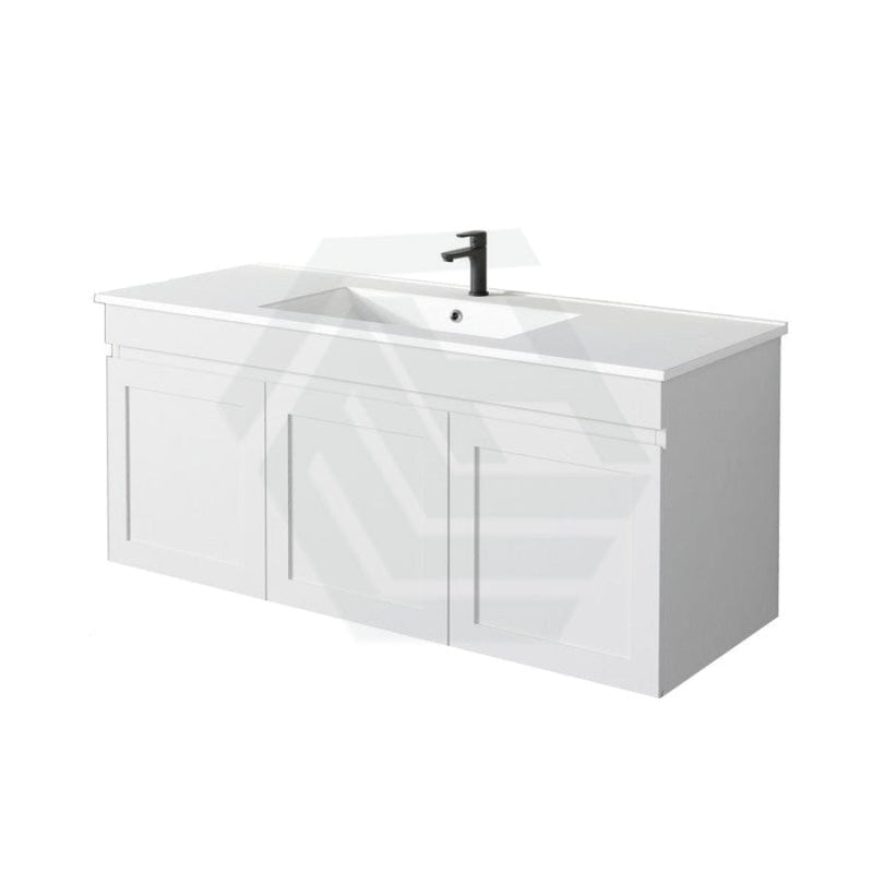 600-1500Mm Miami Wall Hung Bathroom Floating Vanity With Left / Right Drawers Matt White Shaker