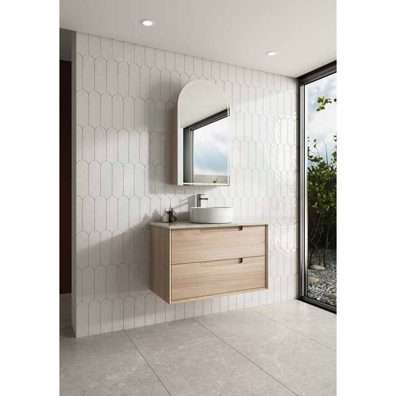 600 - 1500Mm Ainsley Wall Hung Vanity Natural Timber Grains Cabinet Only & Stone Top Available For