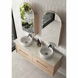 600 - 1500Mm Ainsley Wall Hung Vanity Natural Timber Grains Cabinet Only & Stone Top Available For