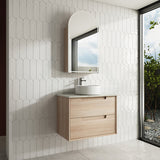 600 - 1500Mm Ainsley Wall Hung Vanity Natural Timber Grains Cabinet Only & Stone Top Available For