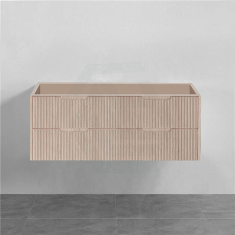 600-1500Mm Bali Wall Hung Bathroom Floating Vanity American Oak Linear Fluted Cabinet Pvc Coating