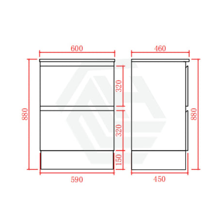 600-1500Mm Bathroom Floor Vanity Freestanding Gloss White Polyurethane Pvc Kick-Board Cabinet Only &