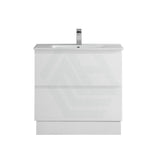 900X460X880Mm Bathroom Floor Vanity Freestanding Gloss White Polyurethane Pvc Kick-Board Cabinet