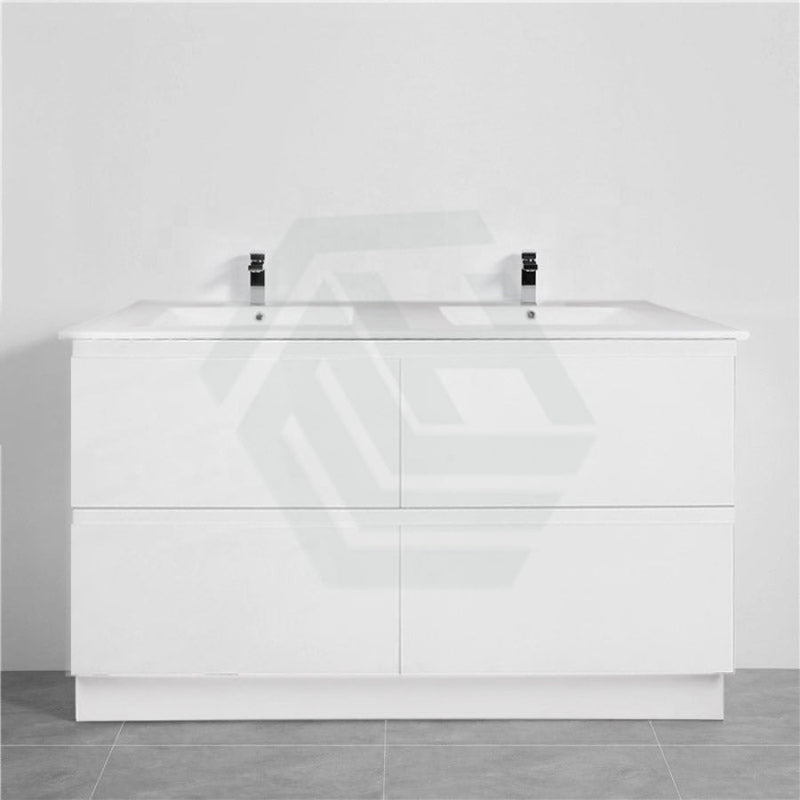 600-1500Mm Bathroom Floor Vanity Freestanding Gloss White Polyurethane Pvc Kick-Board Cabinet Only &