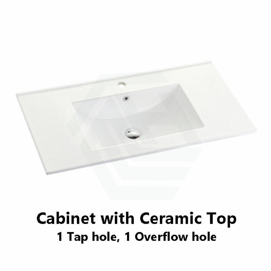 900X460X850Mm Bathroom Floor Vanity Freestanding Matt White Pvc Filmed Cabinet Only & Ceramic/poly