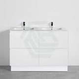 600-1500Mm Bathroom Floor Vanity Freestanding Gloss White Polyurethane Pvc Kick-Board Cabinet Only &