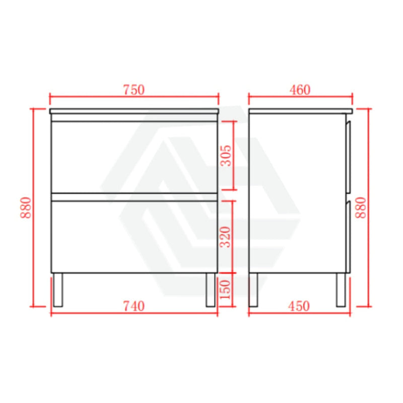 600-1500Mm Bathroom Floor Vanity Freestanding Gloss White Polyurethane Pvc Cabinet Only & Ceramic