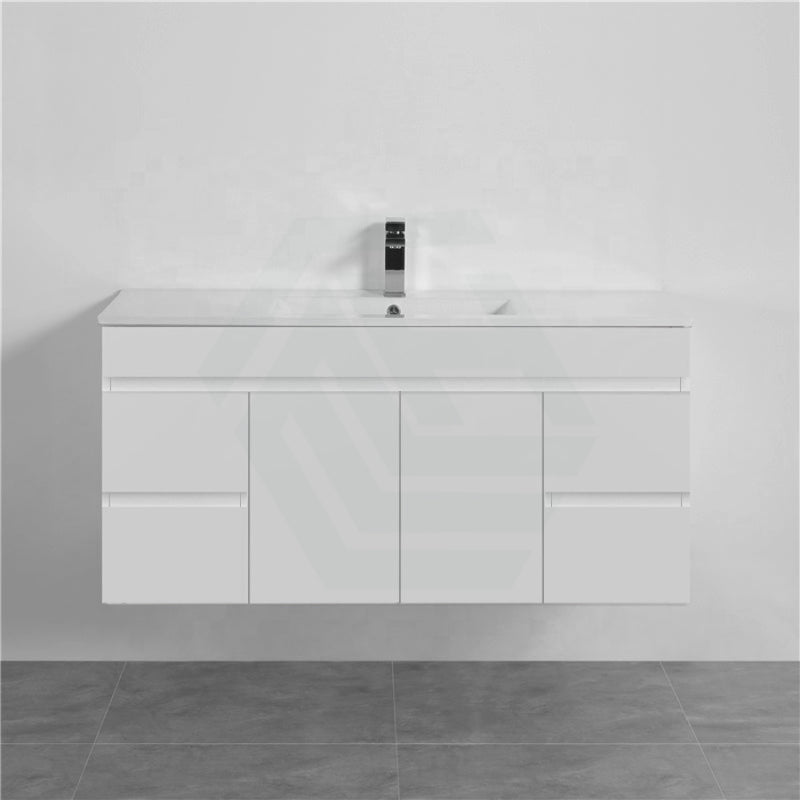 600-1500Mm Bathroom Premium Floating Vanity Wall Hung White Polyurethane Pvc Cabinet Only & Ceramic