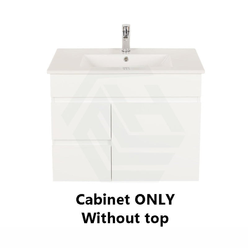 600-1500Mm Bathroom Premium Floating Vanity Wall Hung White Polyurethane Pvc Cabinet Only & Ceramic