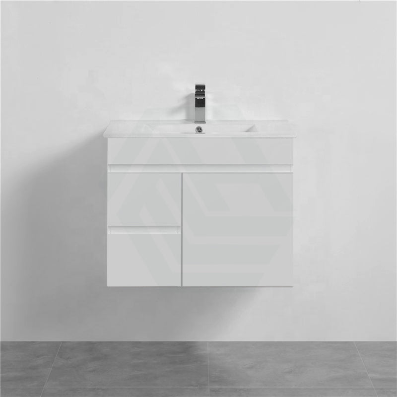 600-1500Mm Bathroom Premium Pvc Floating Vanity Wall Hung White Cabinet 750Mm-Left Drawers / With