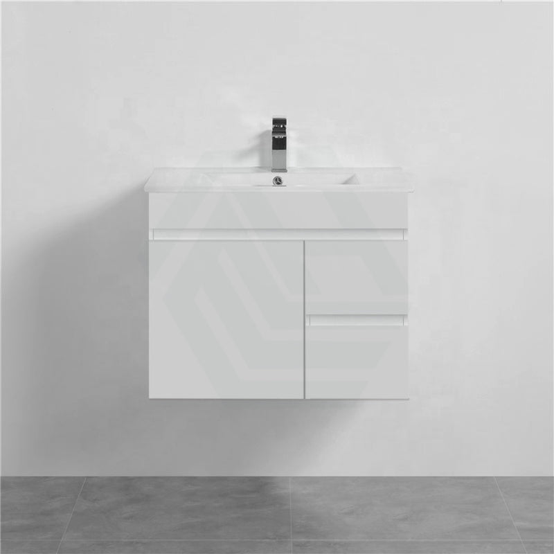 600-1500Mm Bathroom Premium Pvc Floating Vanity Wall Hung White Cabinet 750Mm-Right Drawers / With