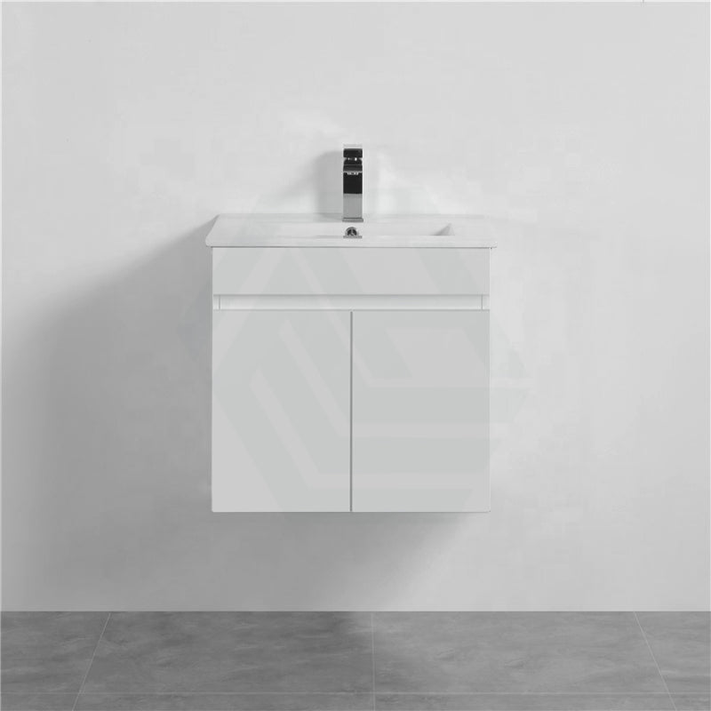 600-1500Mm Bathroom Premium Floating Vanity Wall Hung White Polyurethane Pvc Cabinet Only & Ceramic