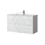 600-1500Mm Bathroom Wall Hung Vanity Gloss White Polyurethane Pvc Floor Cabinet Only & Ceramic Top