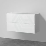 600-1500Mm Bathroom Wall Hung Vanity Gloss White Polyurethane Pvc Floor Cabinet Only & Ceramic Top