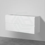 600-1500Mm Bathroom Wall Hung Vanity Gloss White Polyurethane Pvc Floor Cabinet Only & Ceramic Top