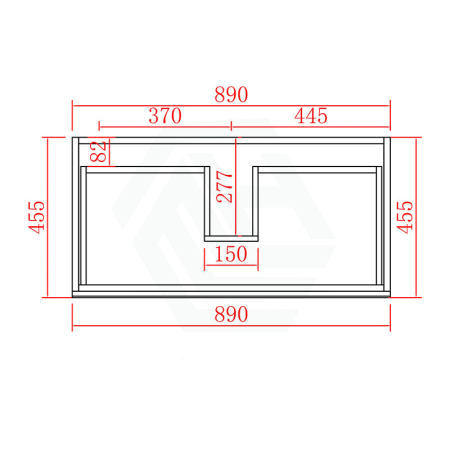 900X460X560Mm Bathroom Wall Hung Vanity Gloss White Polyurethane Pvc Floor Cabinet Only &