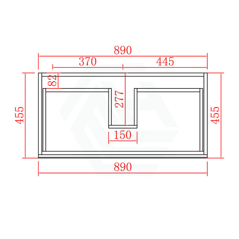 900X460X560Mm Bathroom Wall Hung Vanity Gloss White Polyurethane Pvc Floor Cabinet Only &