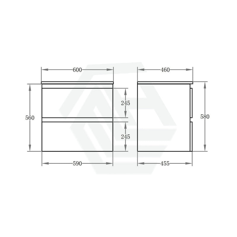 600-1500Mm Bathroom Wall Hung Vanity Gloss White Polyurethane Pvc Floor Cabinet Only & Ceramic Top