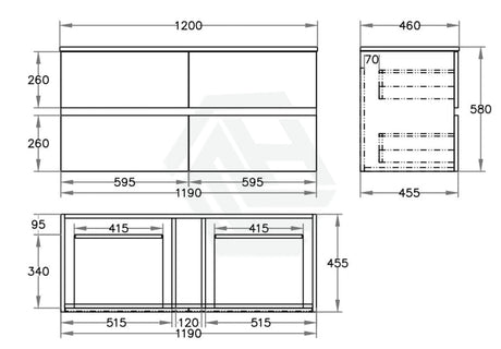 600-1500Mm Bathroom Wall Hung Vanity Stella Oak Pvc Cabinet Only Vanities