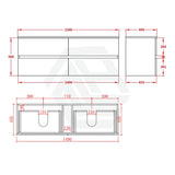 600-1500Mm Bathroom Wall Hung Vanity Stella Oak Pvc Cabinet Only Vanities