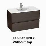 900X460X560Mm Bathroom Floating Vanity Wall Hung Stella Walnut Pvc Cabinet Only & Ceramic/poly Top