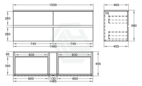 600-1500Mm Bathroom Wall Hung Vanity Stella Walnut Pvc Cabinet Only Vanities