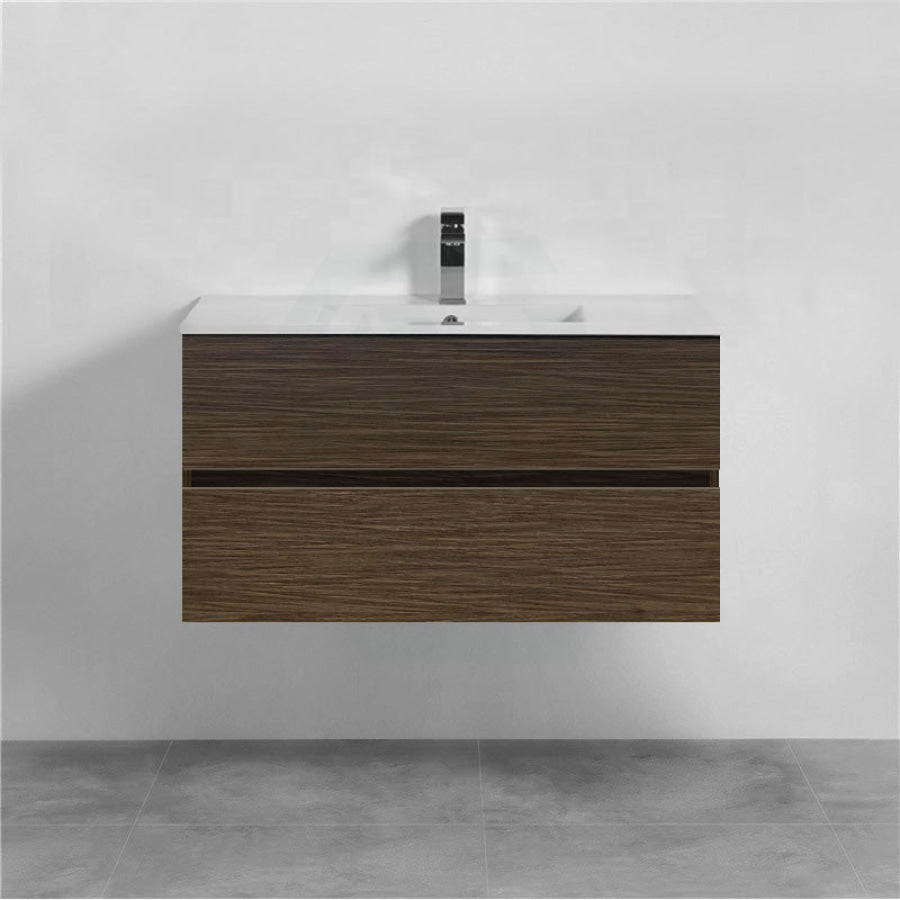 900mm Wall Hung Vanity PVC Cabinet Stella Walnut