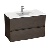 900X460X560Mm Bathroom Floating Vanity Wall Hung Stella Walnut Pvc Cabinet Only & Ceramic/poly Top