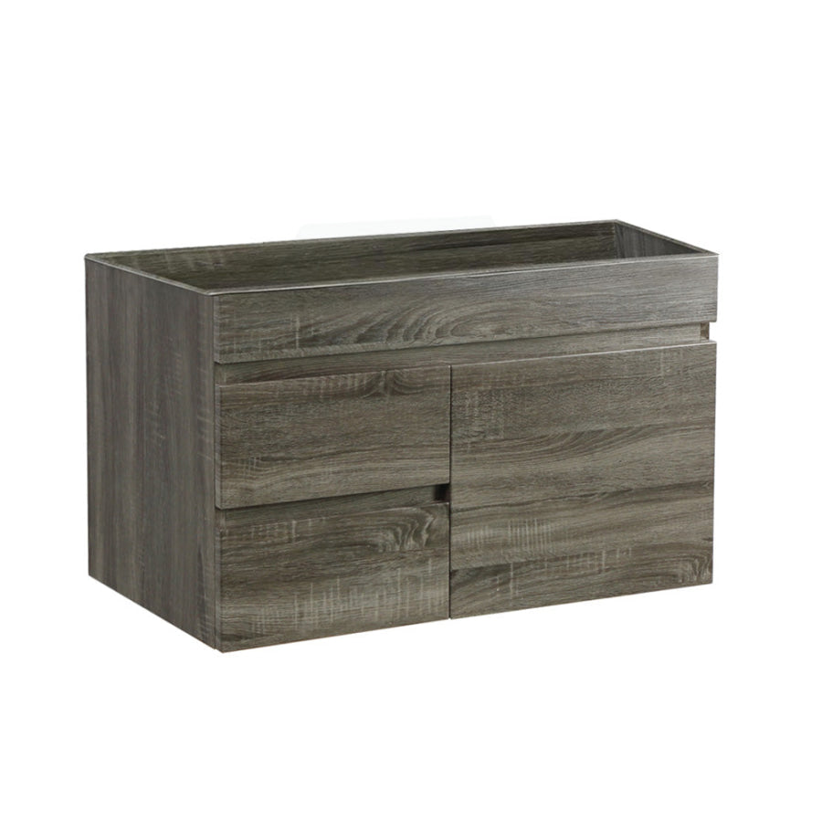 600-1500Mm Berge Dark Grey Wall Hung Vanity With Left / Right Drawer And Ceramic Poly Tops Options