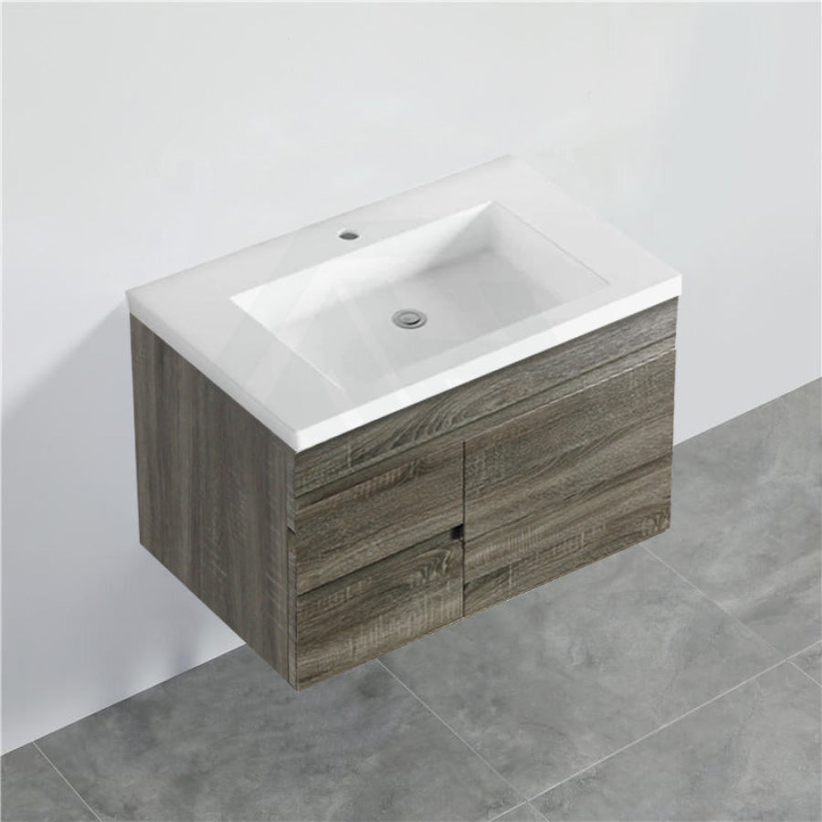 600-1500Mm Berge Dark Grey Wall Hung Vanity With Left / Right Drawer And Ceramic Poly Tops Options