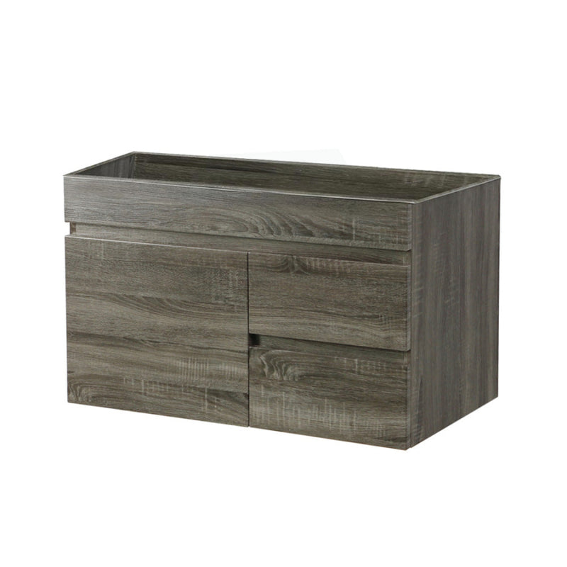 600-1500Mm Berge Dark Grey Wall Hung Vanity With Left / Right Drawer And Ceramic Poly Tops Options