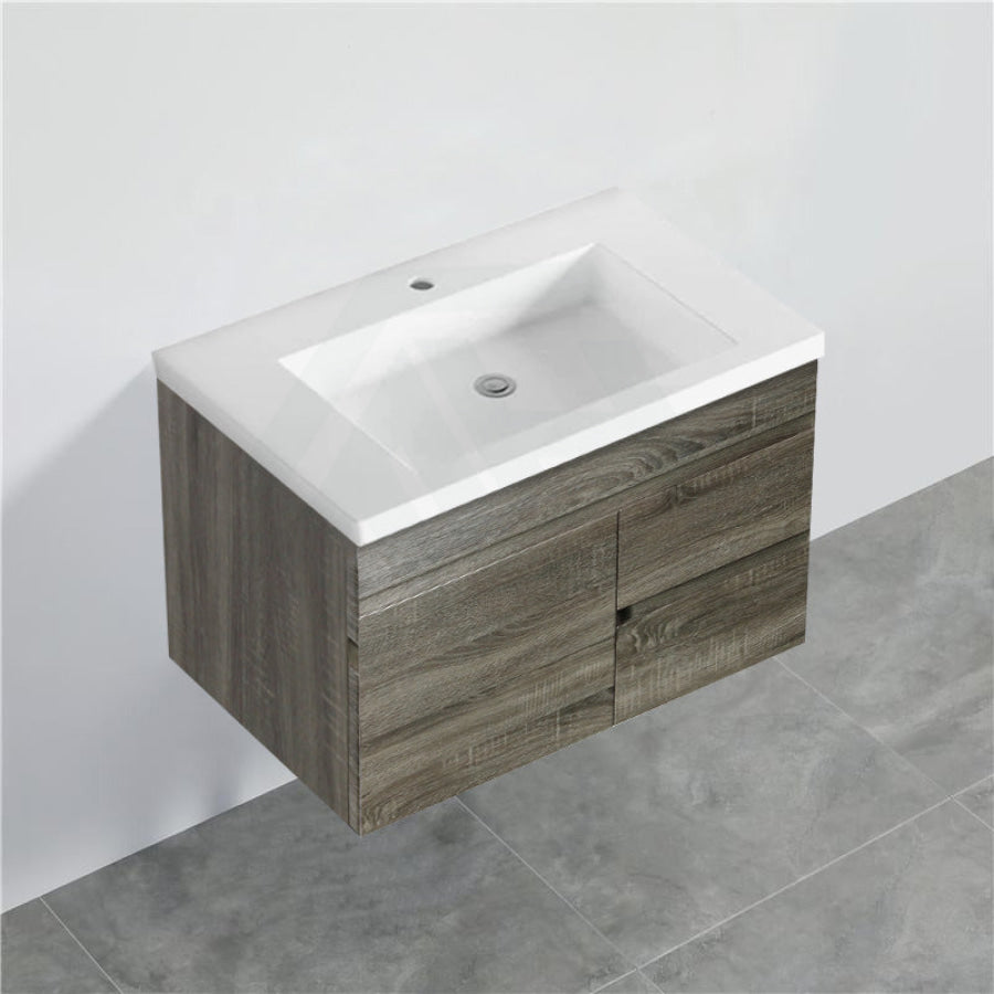 600-1500Mm Berge Dark Grey Wall Hung Vanity With Left / Right Drawer And Ceramic Poly Tops Options