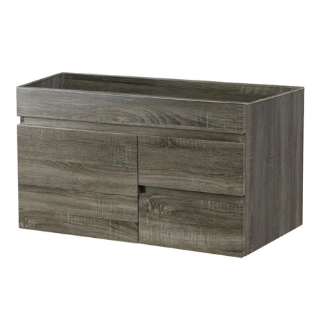 600-1500Mm Berge Dark Grey Wall Hung Vanity With Left / Right Drawer And Ceramic Poly Tops Options