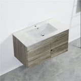 600-1500Mm Berge Dark Grey Wall Hung Vanity With Left / Right Drawer And Ceramic Poly Tops Options