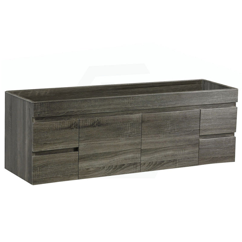 600-1500Mm Berge Dark Grey Wall Hung Vanity With Left / Right Drawer And Ceramic Poly Tops Options