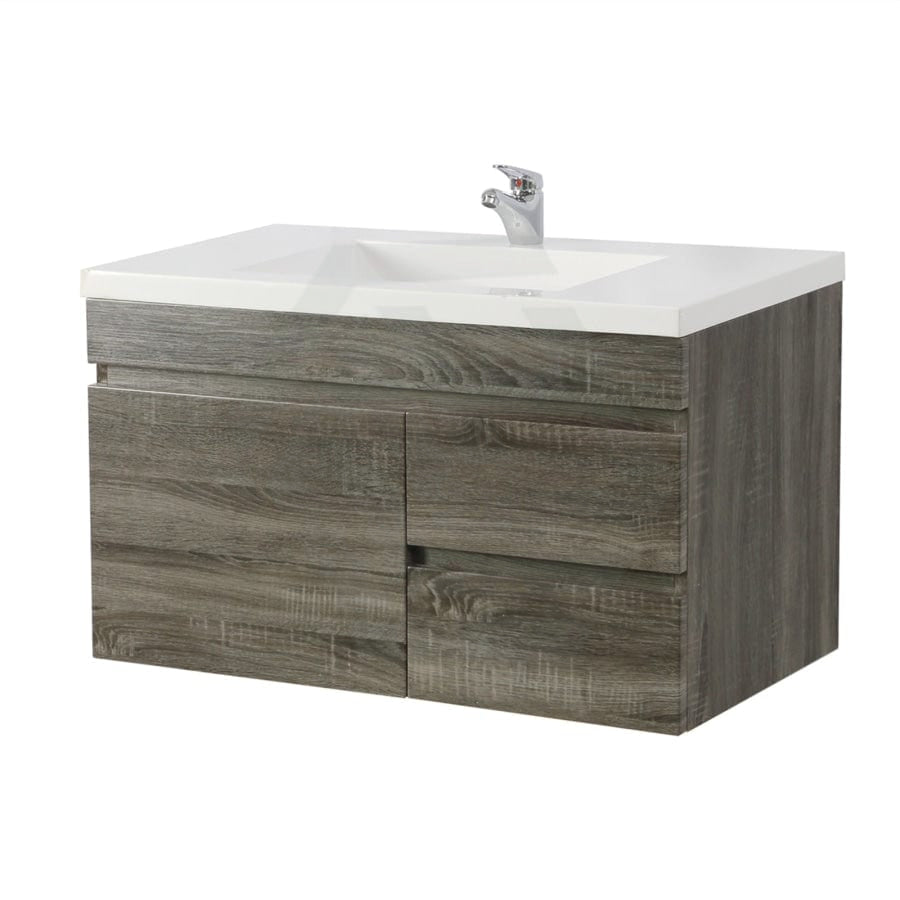 600-1500Mm Berge Dark Grey Wall Hung Vanity With Left / Right Drawer And Ceramic Poly Tops Options