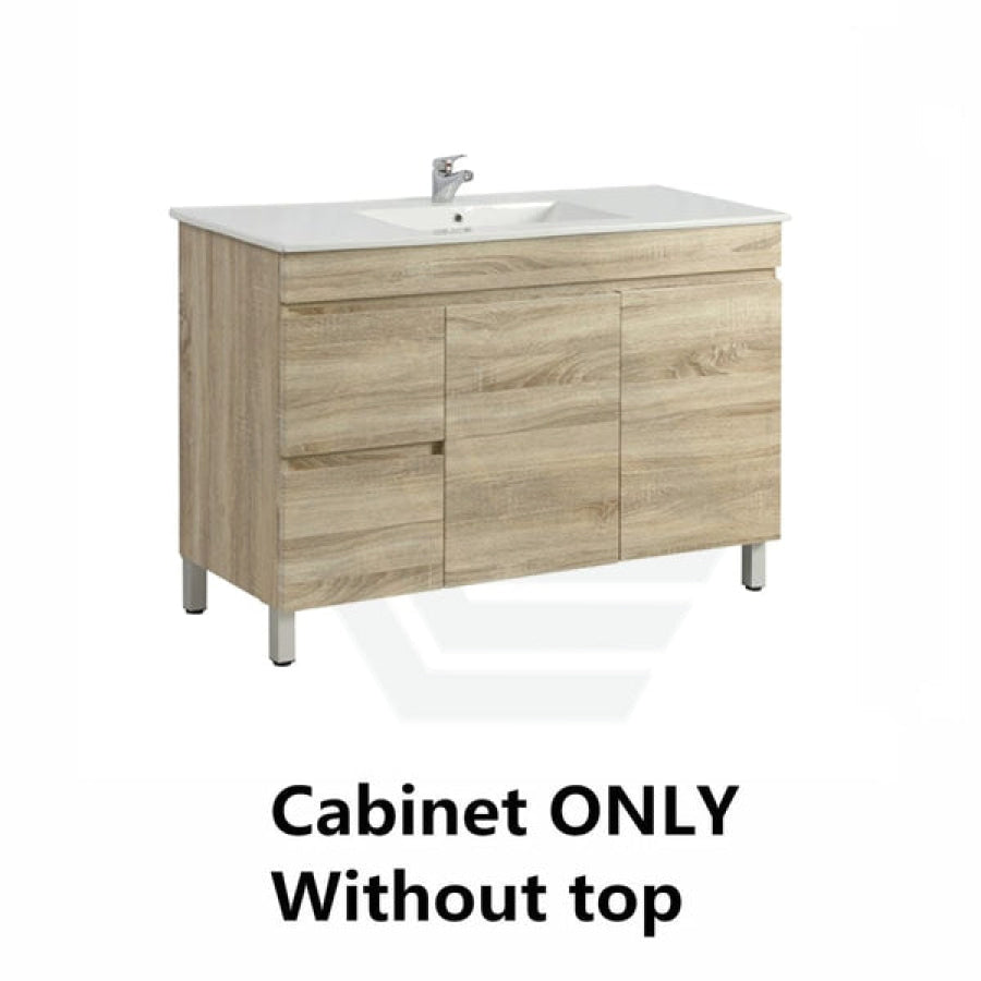 600-1500Mm Freestanding Bathroom Floor Vanity White Oak Wood Grain Left/Right Side Pvc Filmed