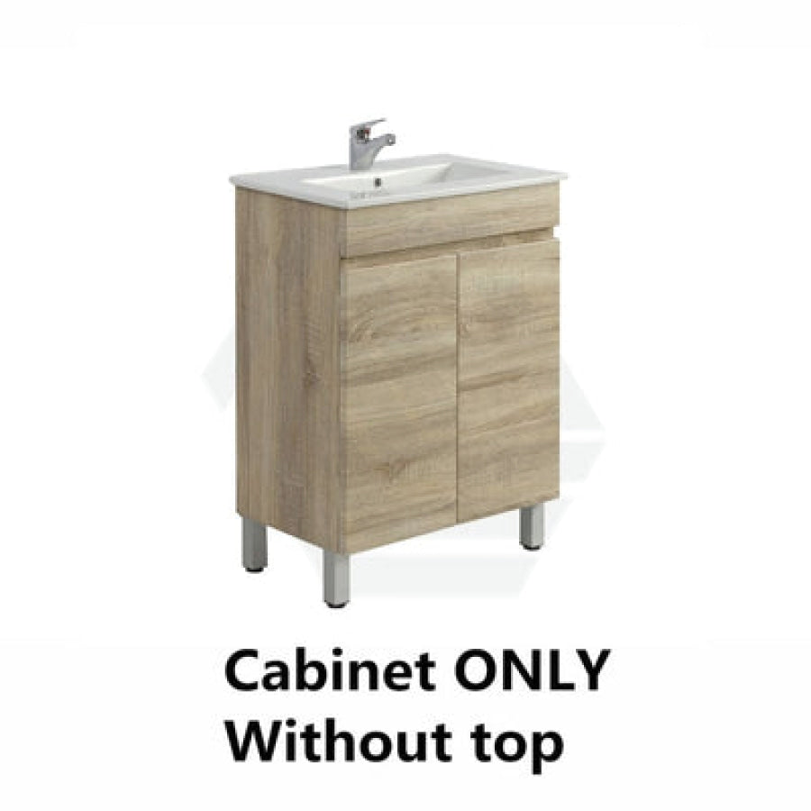 600-1500Mm Freestanding Bathroom Floor Vanity White Oak Wood Grain Left/Right Side Pvc Filmed