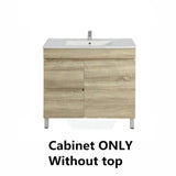 600-1500Mm Freestanding Bathroom Floor Vanity White Oak Wood Grain Left/Right Side Pvc Filmed