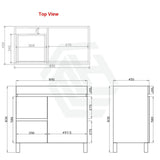 600-1500Mm Freestanding Bathroom Floor Vanity White Oak Wood Grain Left/Right Side Pvc Filmed