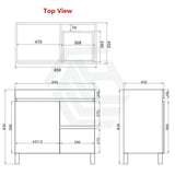 600-1500Mm Freestanding Bathroom Floor Vanity White Oak Wood Grain Left/Right Side Pvc Filmed