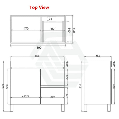 600-1500Mm Freestanding Bathroom Floor Vanity White Oak Wood Grain Left/Right Side Pvc Filmed