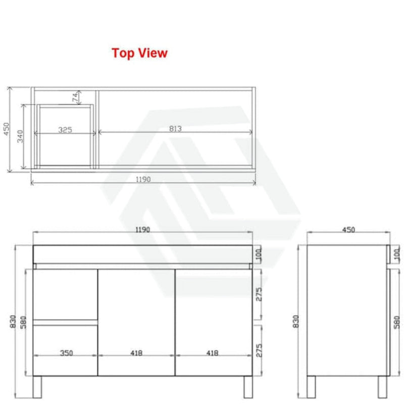 600-1500Mm Freestanding Bathroom Floor Vanity White Oak Wood Grain Left/Right Side Pvc Filmed