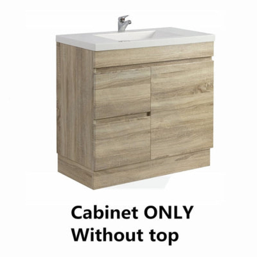 600-1500Mm Berge Freestanding Bathroom Floor Vanity Kickboard White Oak Wood Grain Left/Right Side