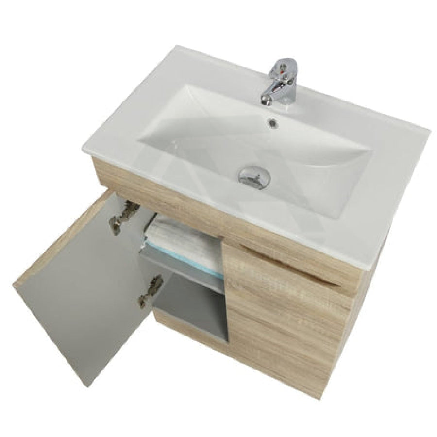 600-1500Mm Berge Freestanding Bathroom Floor Vanity Kickboard White Oak Wood Grain Left/Right Side