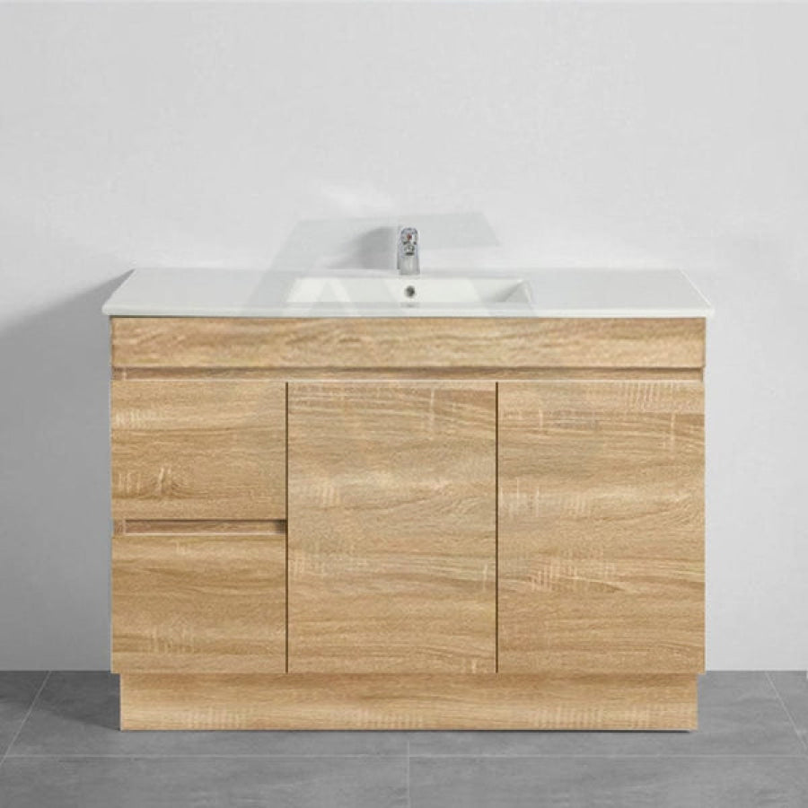 600-1500Mm Berge Freestanding Bathroom Floor Vanity Kickboard White Oak Wood Grain Left/Right Side